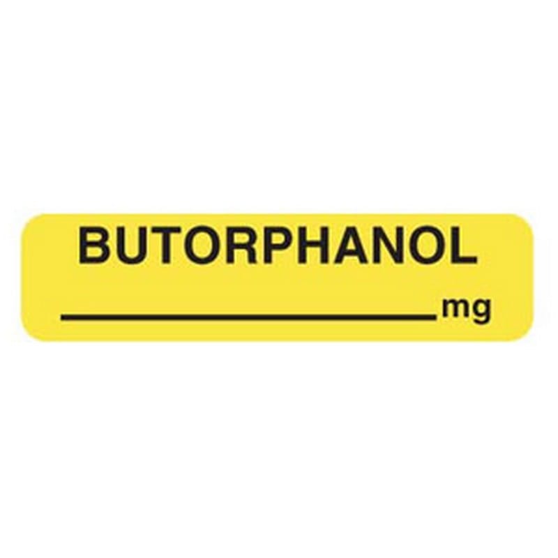 Butorphanol - mg 1-1/4" x 5/16" Yellow Label (Roll of 760) - Image 2