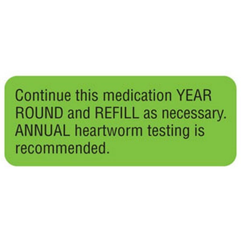 Continue Med. Year Round 2-1/4" x 7/8" Fl-Green Label (Roll of 420)