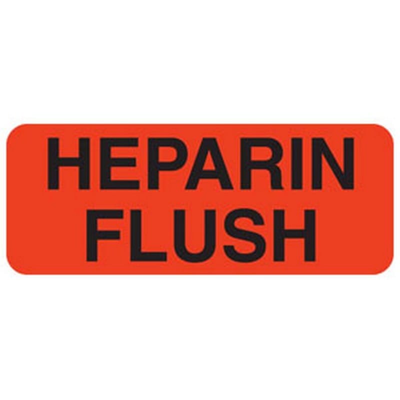 Heparin Flush 2-1/4" x 7/8" Fl-Red Label (Roll of 420) - Image 2