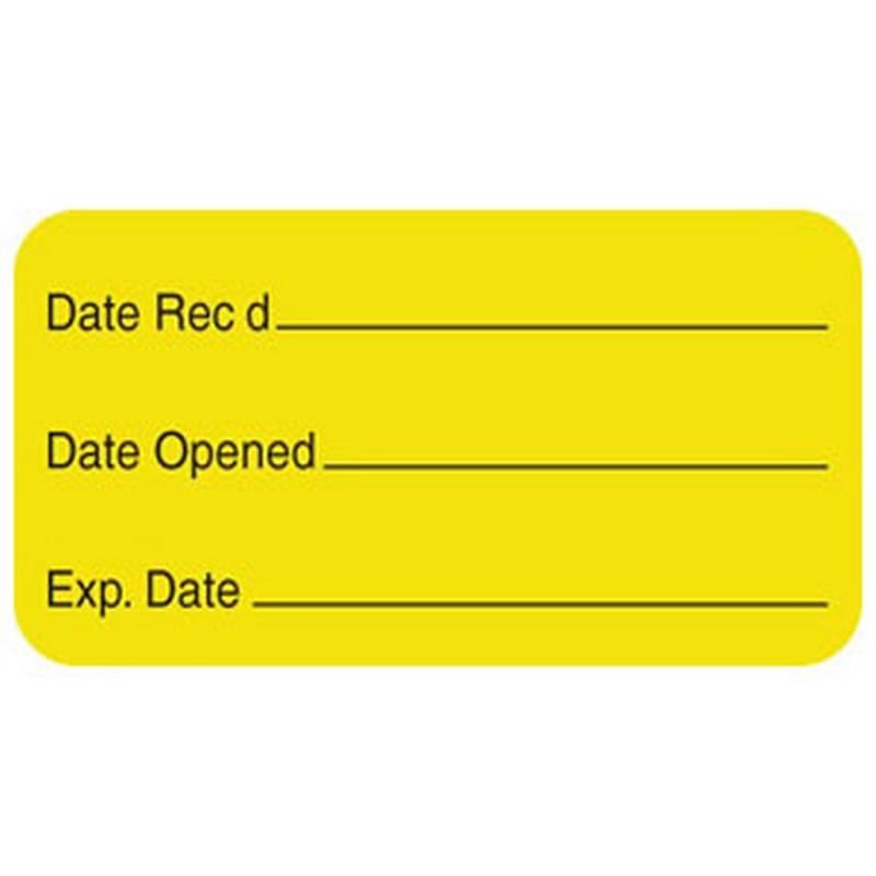 Date Open Record 1-5/8" x 7/8" Fl-Yellow Label (Roll of 560)