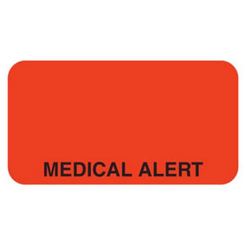 Medical Alert 1-5/8" x 7/8" Fl-Red Label (Roll of 560)