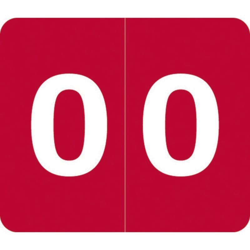Barkley VA Hospital Compatible Numeric "0" Labels, Laminated Stock, 1/2" X 1" Individual Numbers - Roll of 1000