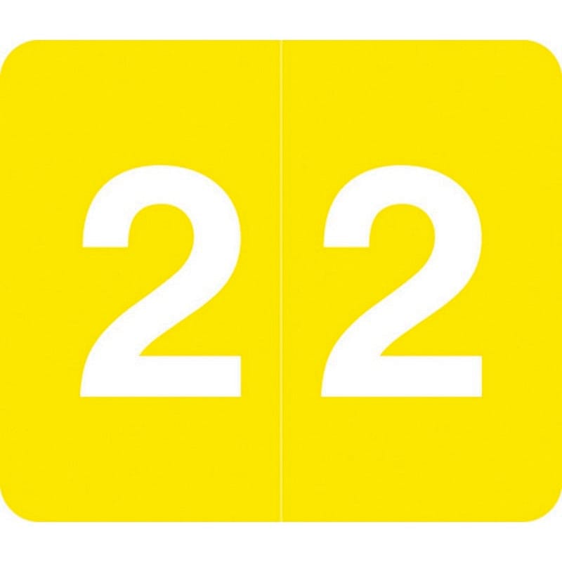 Barkley VA Hospital Compatible Numeric "2" Labels, Laminated Stock, 1/2" X 1" Individual Numbers - Roll of 1000