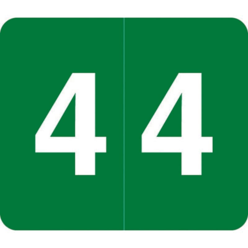 Barkley VA Hospital Compatible Numeric "4" Labels, Laminated Stock, 1/2" X 1" Individual Numbers - Roll of 1000