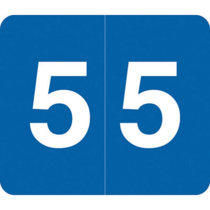 Barkley VA Hospital Compatible Numeric "5" Labels, Laminated Stock, 1/2" X 1" Individual Numbers - Roll of 1000