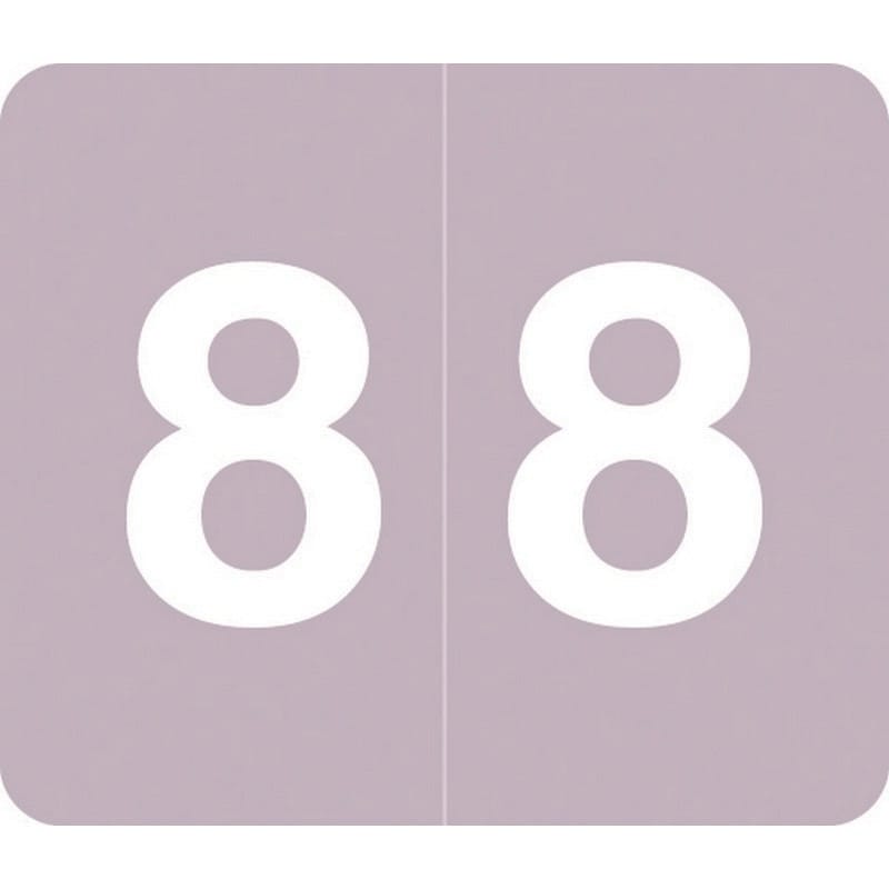 Barkley VA Hospital Compatible Numeric "8" Labels, Laminated Stock, 1/2" X 1" Individual Numbers - Roll of 1000