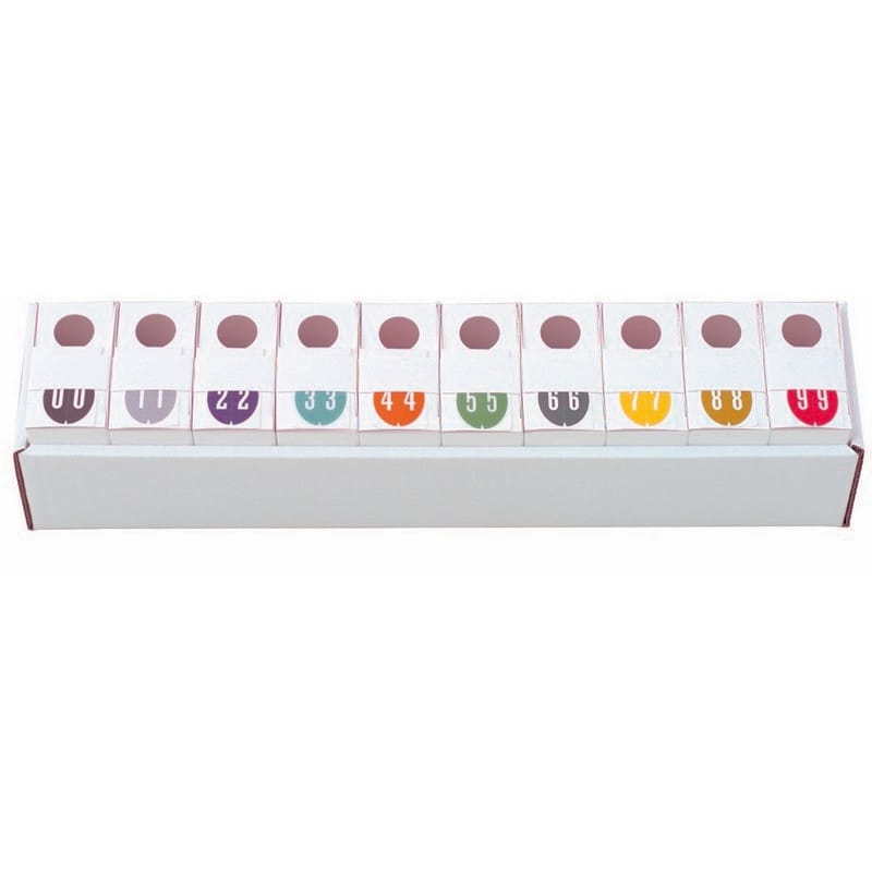 VRE/GBS 8857 Compatible Numeric "0-9" Oval Shaped Labels, Laminated Stock,1-1/8" x 1-1/2" Complete Set - 10 Rolls of 500