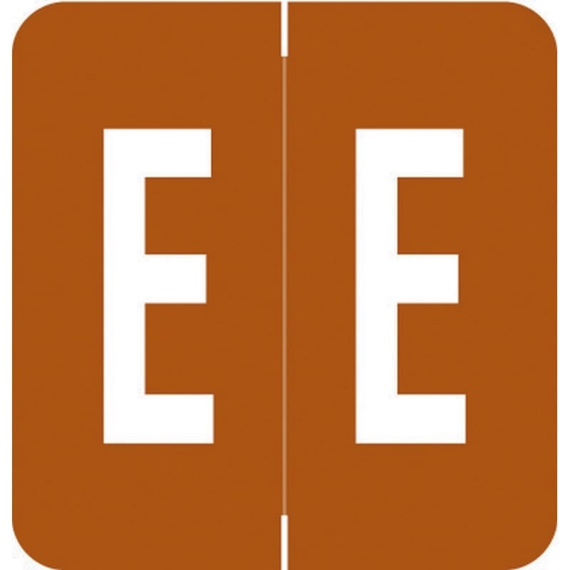 VRE/GBS Compatible "E" Labels, Polylaminated Stock, 1.3 " X 1-1/4" Individual Letters - Rolls of 250