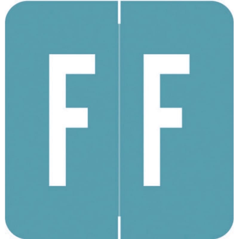 VRE/GBS Compatible "F" Labels, Polylaminated Stock, 1.3 " X 1-1/4" Individual Letters - Rolls of 250