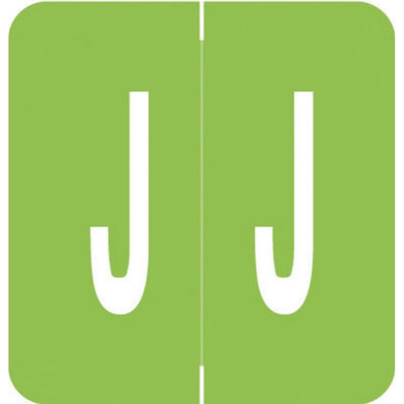 VRE/GBS Compatible "J" Labels, Polylaminated Stock, 1.3 " X 1-1/4" Individual Letters - Rolls of 250