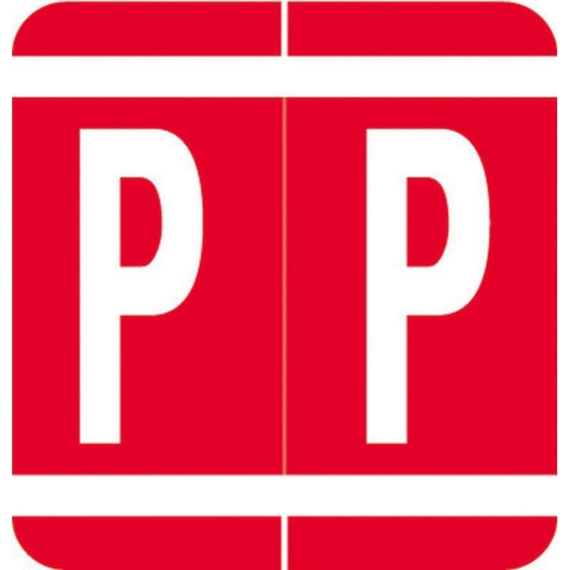 VRE/GBS Compatible "P" Labels, Polylaminated Stock, 1.3 " X 1-1/4" Individual Letters - Rolls of 250