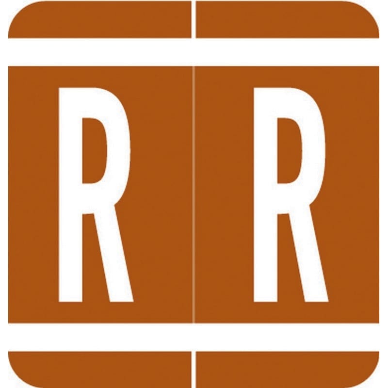 VRE/GBS Compatible "R" Labels, Polylaminated Stock, 1.3 " X 1-1/4" Individual Letters - Rolls of 250