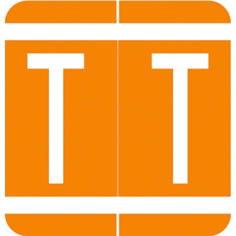 VRE/GBS Compatible "T" Labels, Polylaminated Stock, 1.3 " X 1-1/4" Individual Letters - Rolls of 250