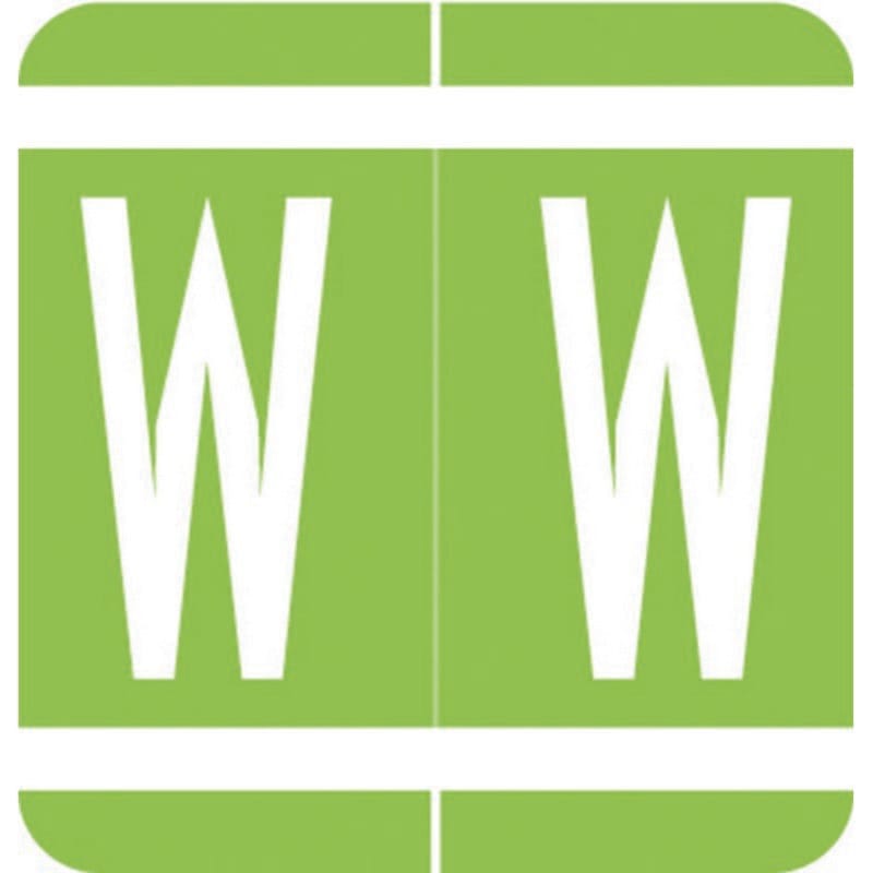 VRE/GBS Compatible "W" Labels, Polylaminated Stock, 1.3 " X 1-1/4" Individual Letters - Rolls of 250