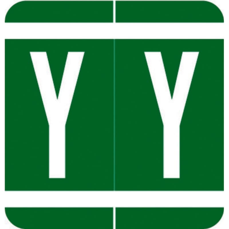 VRE/GBS Compatible "Y" Labels, Polylaminated Stock, 1.3 " X 1-1/4" Individual Letters - Rolls of 250