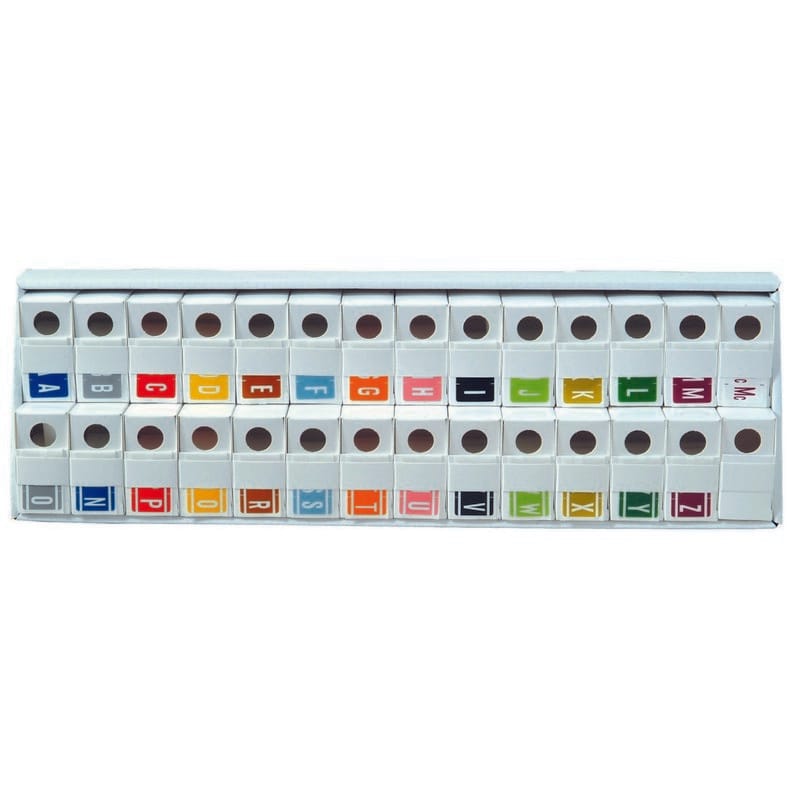 VRE/GBS Compatible "A-Z, plus Mc" Labels, Polylaminated Stock, 1.3 " X 1-1/4" Individual Letters - Rolls of 250