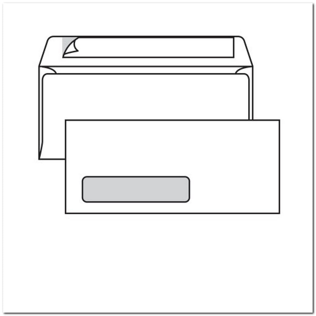 #10 Side Seam Window Kwik-Tak, 4-1/8" x 9-1/2", White, Poly Window, Self-Sealing, Flap Extended (Box of 500)