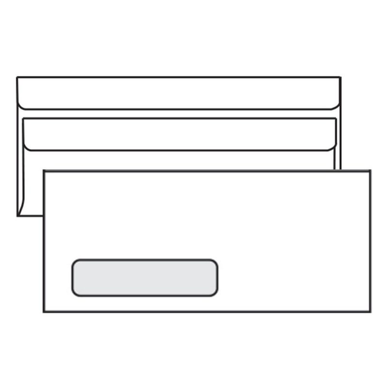 #10 Side Seam Digi-Clear Window with Flip Stik, White, Self-Sealing (Latex Adhesive) (Box of 500)