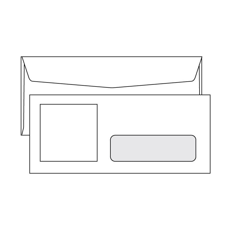 #10 4-1/8" x 9-1/2" Peel 'n View Detachable Note/Hidden Window Envelopes, Right Window, 92% Brightness (Box of 500)