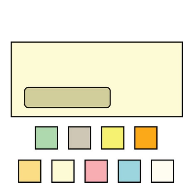 #10 Poly Window Business Envelopes, 4-1/8" x 9-1/2", 24#, Brightly Colored Orange, Acid Free, Diagonal Seam (Box of 500) - Image 2