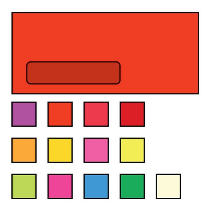 #10 Poly Window Business Envelopes, 4-1/8" x 9-1/2", 24#, Recycled, Brightly Colored Orange, Acid Free (Box of 500) - Image 2