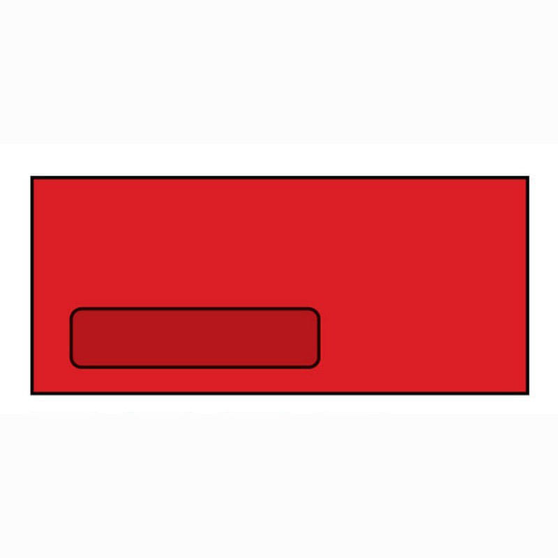 #10 Poly Window Business Envelopes, 4-1/8" x 9-1/2", 24#, Recycled, Brightly Colored Red, Acid Free (Box of 500) - Image 2