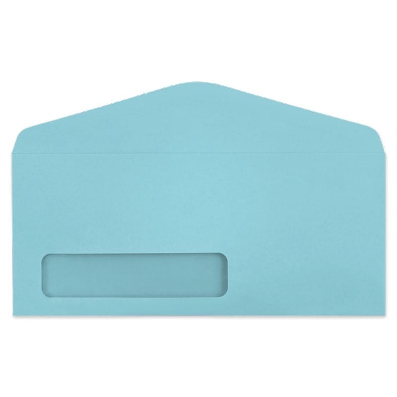 #10 Digi-Clear Window Envelopes, 4-1/8" x 9-1/2", 24#, Pastel, Blue, A-Style Window, Vellum Finish (Box of 500)