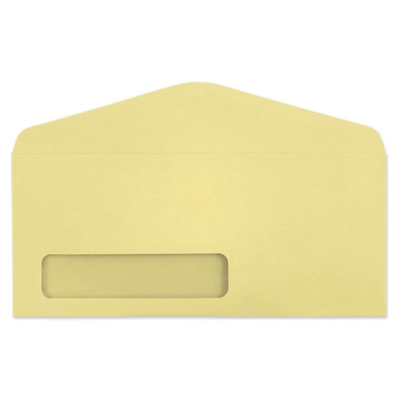 #10 Digi-Clear Window Envelopes, 4-1/8" x 9-1/2", 24#, Pastel, Canary, A-Style Window, Vellum Finish (Box of 500)