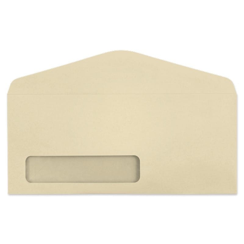 #10 Digi-Clear Window Envelopes, 4-1/8" x 9-1/2", 24#, Pastel, Ivory, A-Style Window, Vellum Finish (Box of 500)