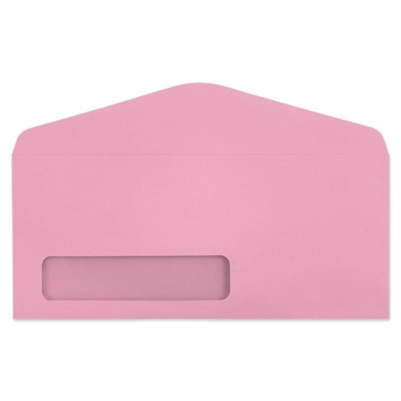 #10 Digi-Clear Window Envelopes, 4-1/8" x 9-1/2", 24#, Pastel, Pink, A-Style Window, Vellum Finish (Box of 500)