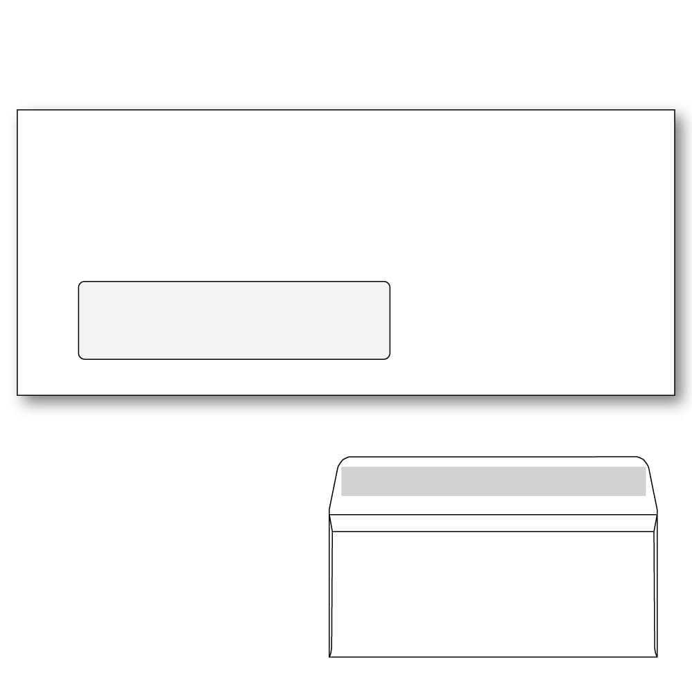 #10 Commercial Window Envelopes, Side Seam, Peel & Seal, White Wove, 24lb. 4-1/8" x 9-1/2". - Carton of 2500