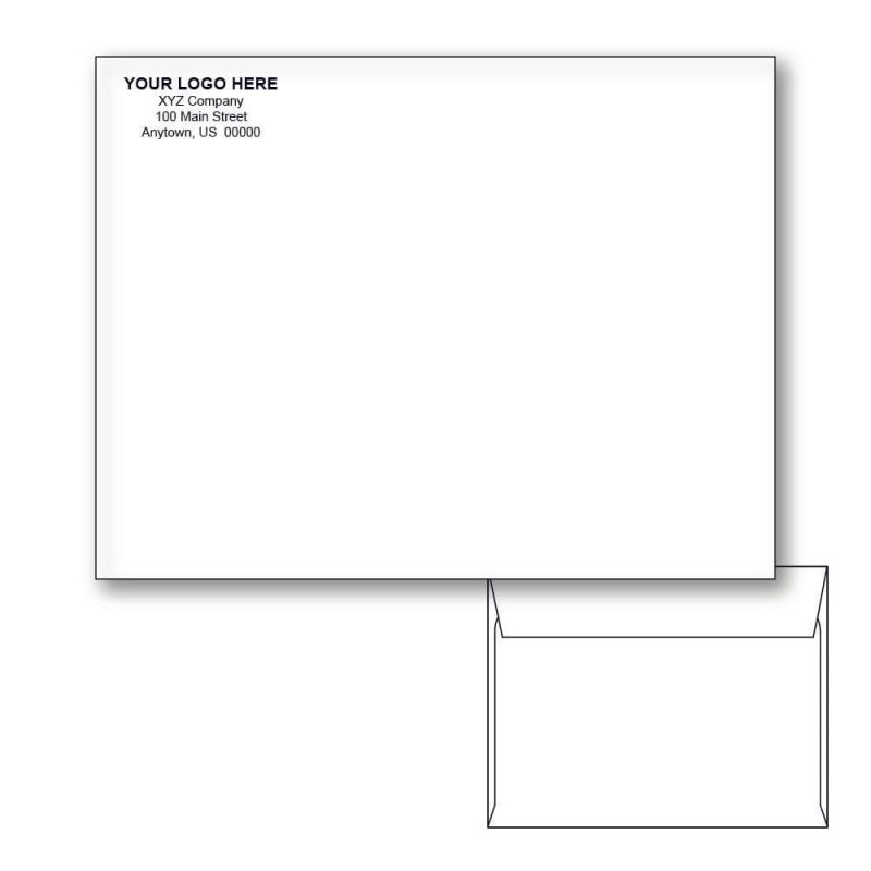 Custom Printed 10" x 13" Booklet Envelopes, White Wove, 28 lb, Standard Flap (Box of 500)