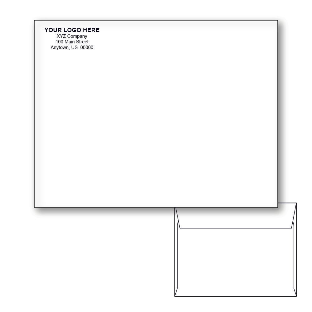 Custom Printed 10" x 13" Booklet Envelopes, White Wove, 28 lb, Standard Flap (Box of 500)
