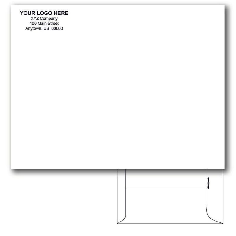 Custom Printed 10" x 13" Catalog Envelopes, Metal Clasp, White Wove, 28 lb, Standard Flap (Box of 500)
