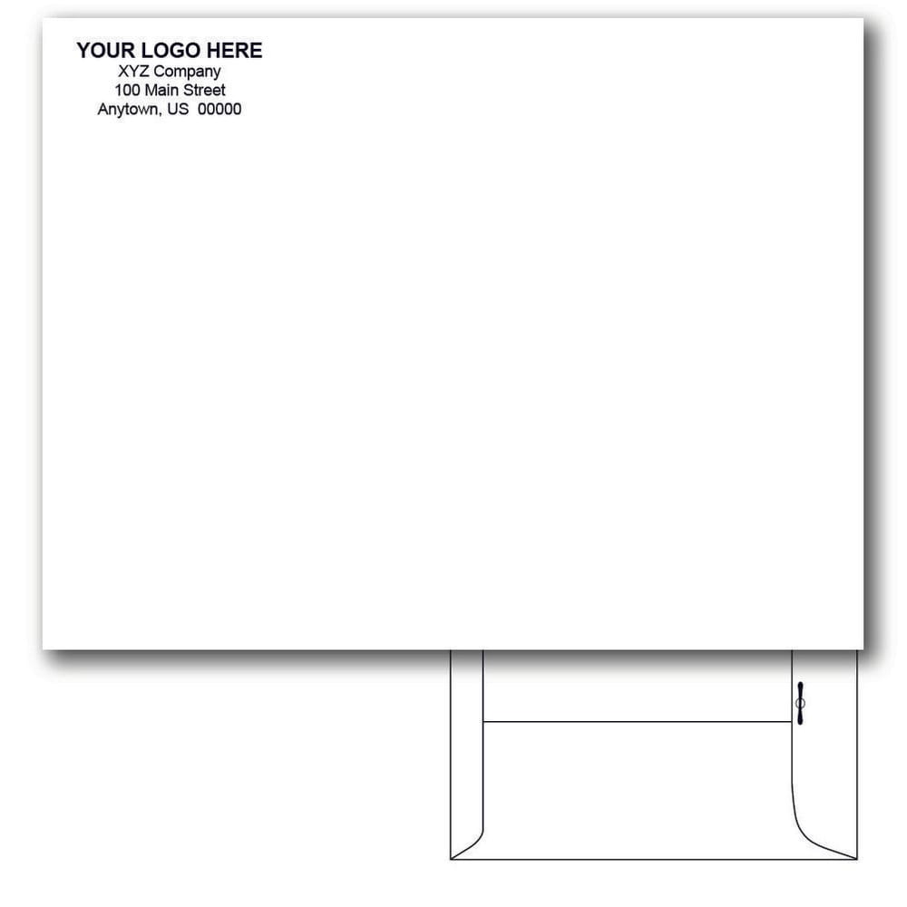 Custom Printed 10" x 13" Catalog Envelopes, Metal Clasp, White Wove, 28 lb, Standard Flap (Box of 500)