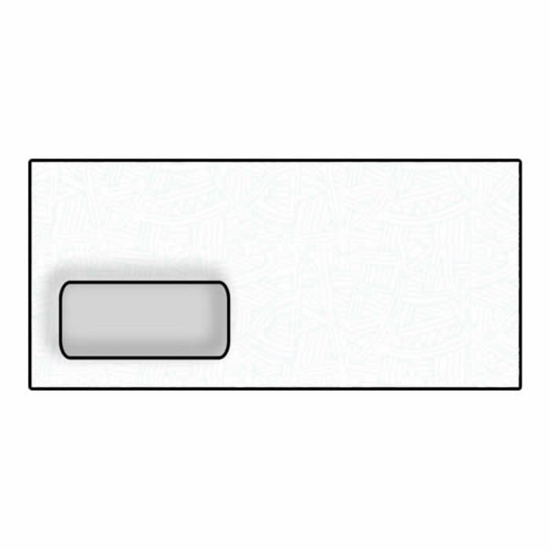#4 W-2 Poly Window Envelopes, 3-7/8" x 8-5/8", 24#, White, Diagonal Seam, Blue Wesco Inside Tint (Box of 500)