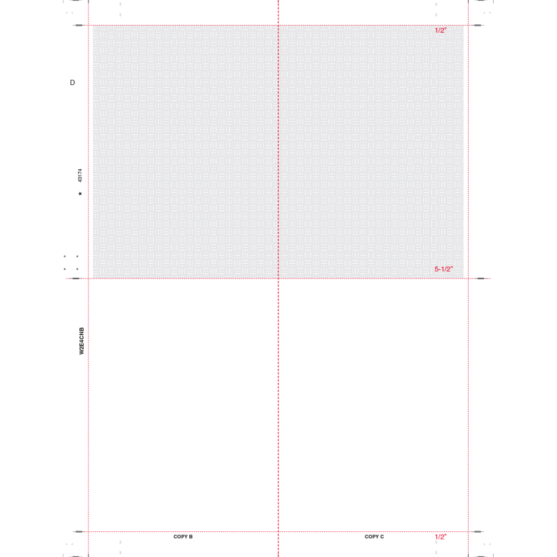 8-1/2" x 11" Blank V Fold W2 Tax Forms (Box of 1000)