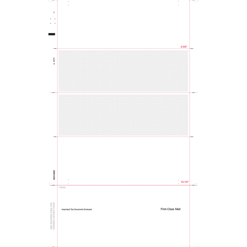 8-1/2" x 14" Blank EZ Fold W2 Tax Forms (Box of 1,000)