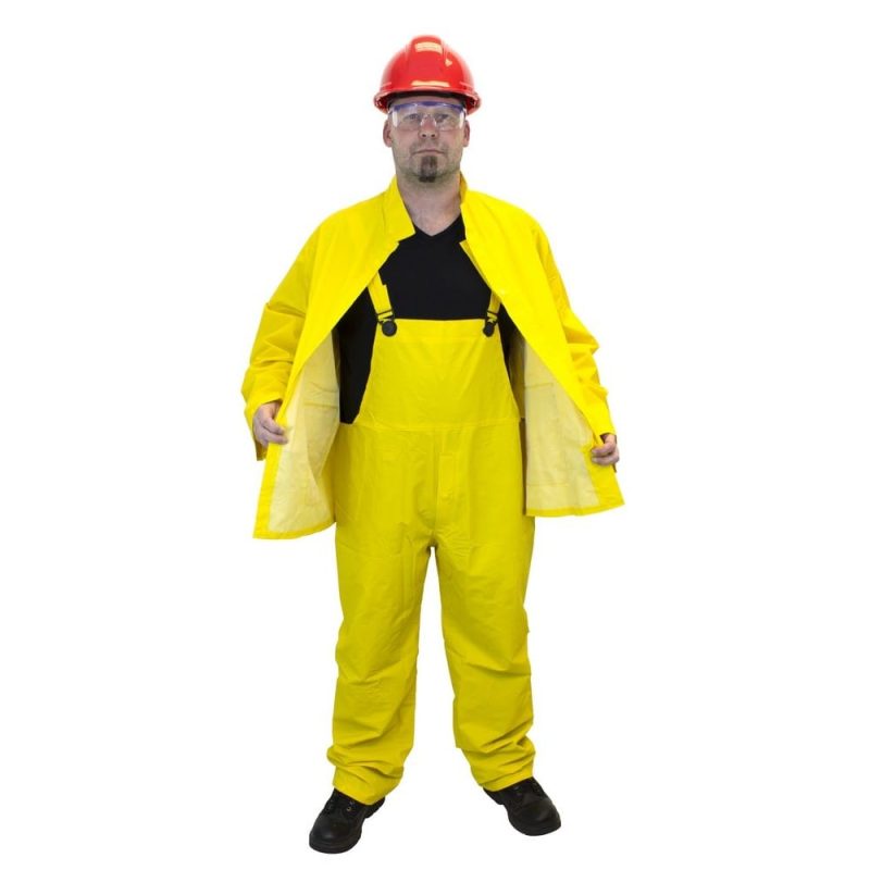 5XL, 3-Piece, 35 Mil, Yellow PVC/Polyester Rain Suit, Snap (1 Suit per Pack)