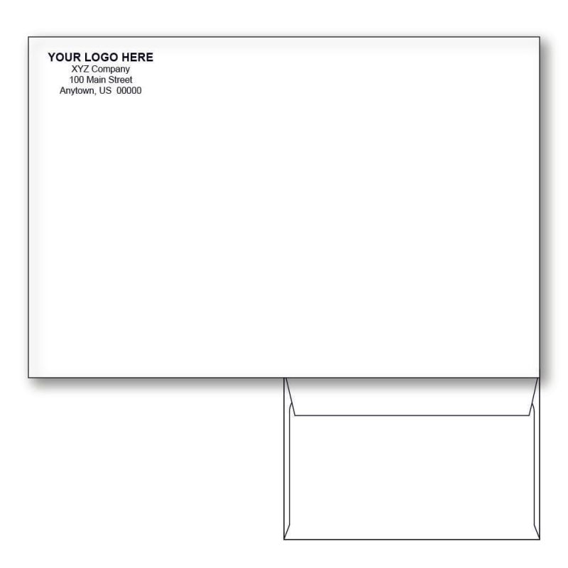 Custom Printed 6" x 9" Booklet Envelopes, White Wove, 24 lb, Standard Flap (Box of 500)