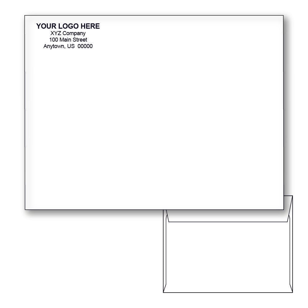 Custom Printed 9" x 12" Booklet Envelopes, White Wove, 28 lb, Standard Flap (Box of 500) - Image 2