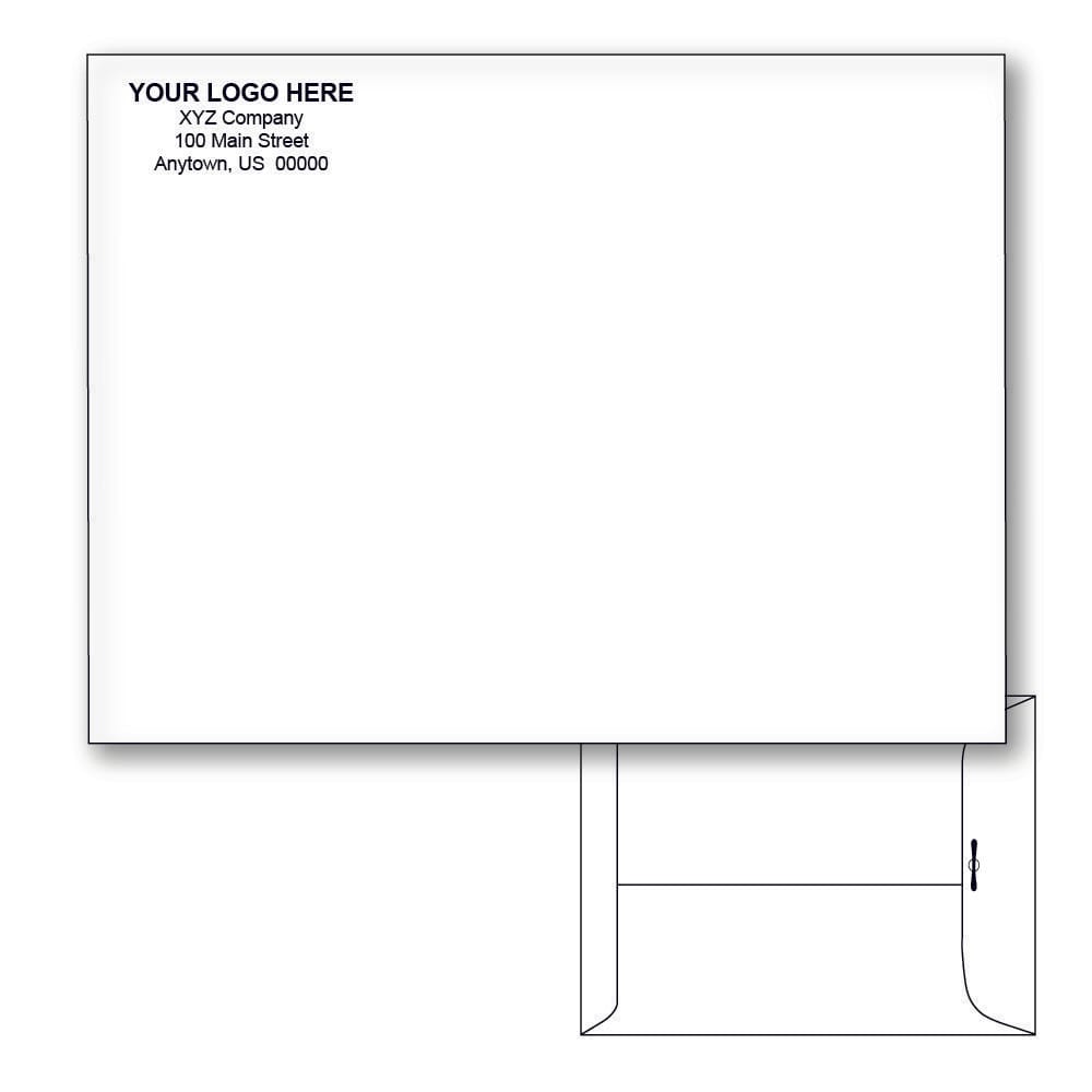 Custom Printed 9" x 12" Catalog Envelopes, Metal Clasp, White Wove, 28 lb, Standard Flap (Box of 500) - Image 2