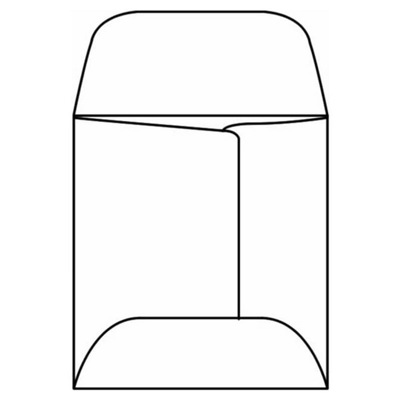 Open Side Lens Envelope, 2-9/16" x 2-9/16", 20#, White, Center Seam, Ungummed Flaps Extended (Box of 1000) - Image 2
