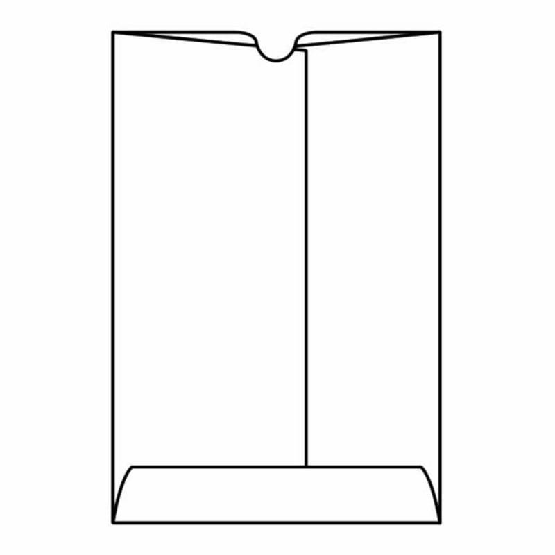 Open End Thumb Cut Envelopes, 4-1/8" x 9-1/2", 28#, White, Center Seam (Box of 500)