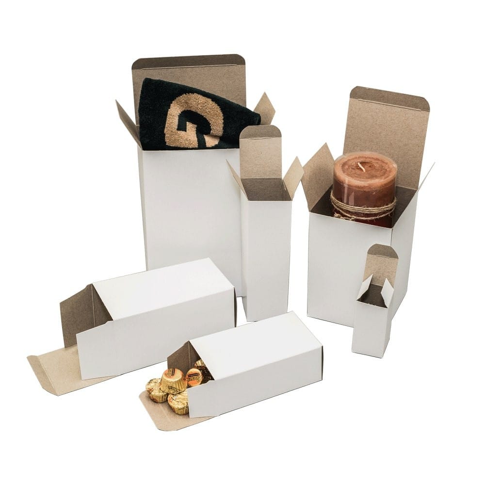 .024 White Reverse Tuck Cartons, 3 x 3 x 4 (Carton of 500)