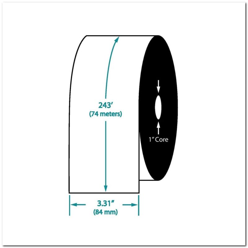 3.31" x 243' TDM200 Wax/Resin Barcode Ribbon for Zebra Printers (72 Ribbons per Case)