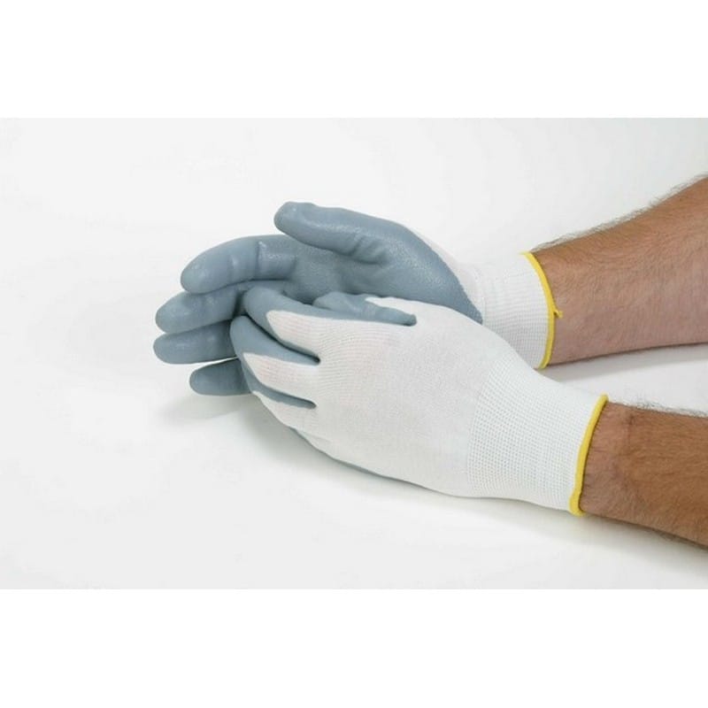 Extra Small, Nylon Glove, Dipped In Gray Nitrle Foam (6 Dozen Per Case) - Image 2