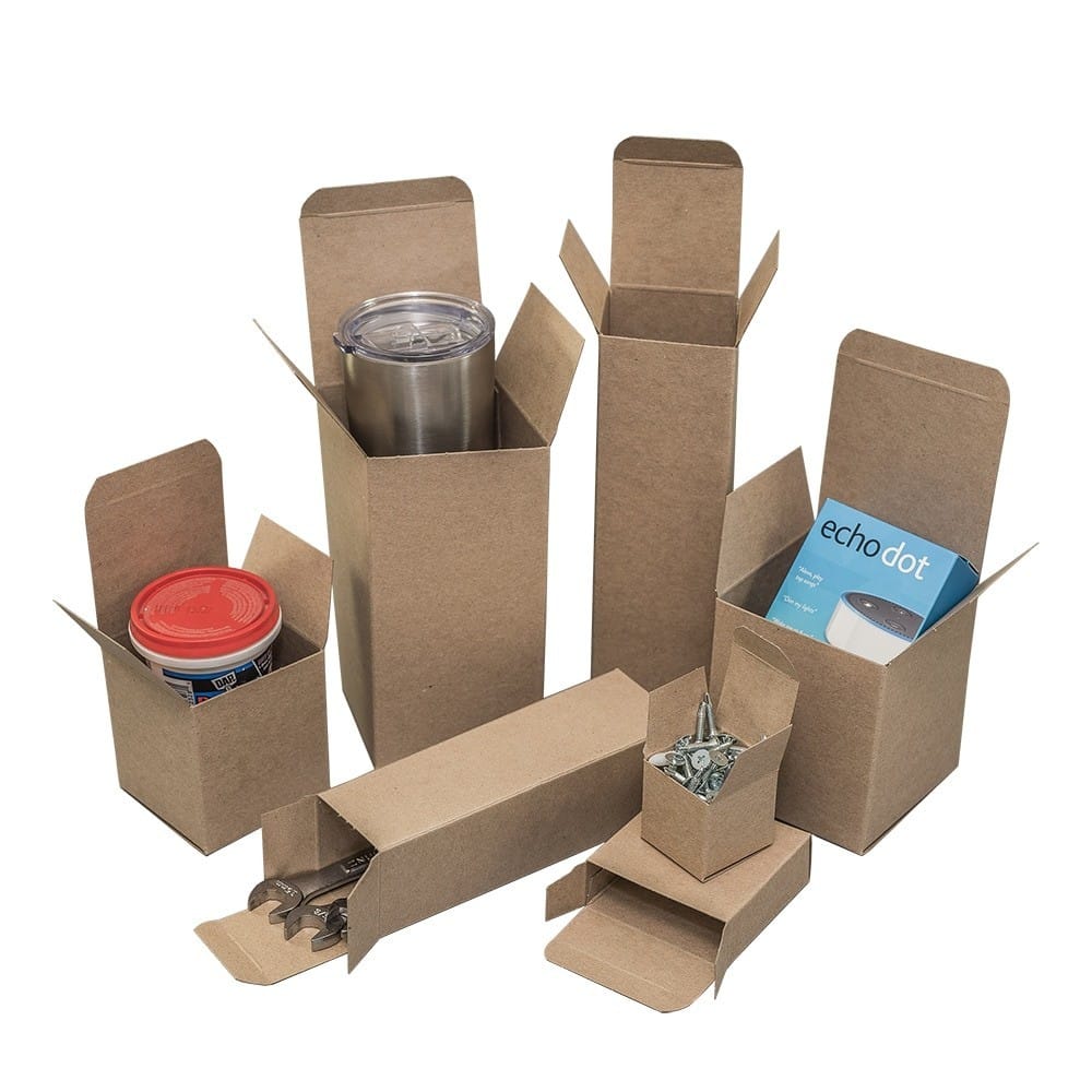 .036 Kraft Reverse Tuck Cartons, 2.5 x 2.5 x 4 (Carton of 500)