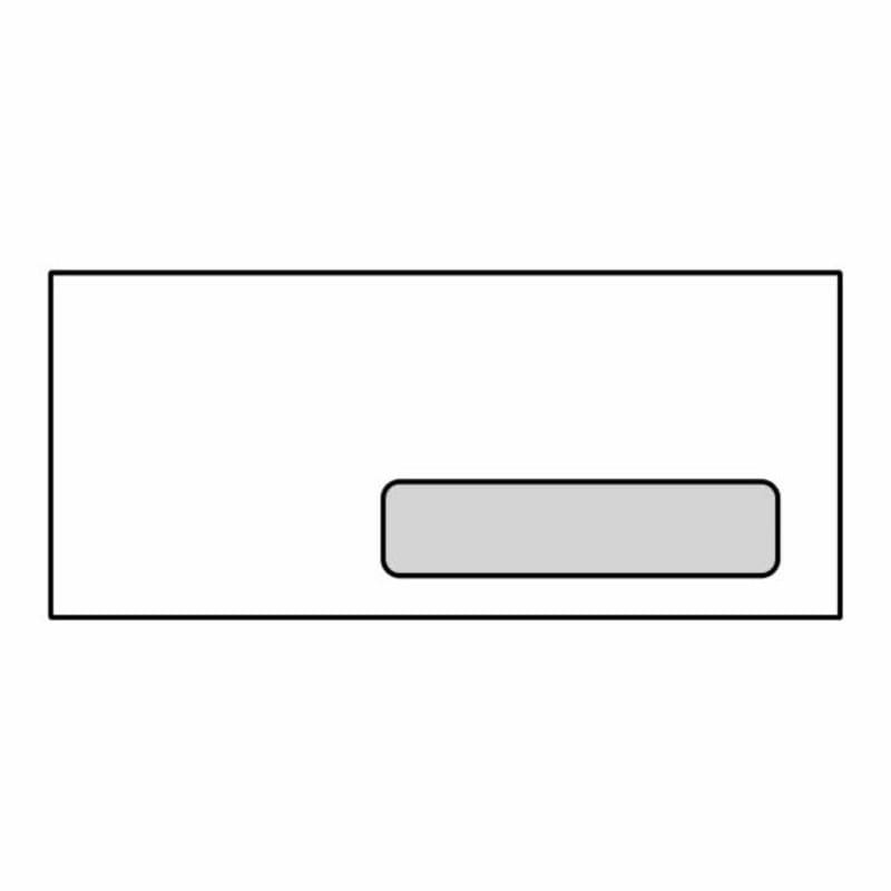 #10 Poly Window Business Envelopes, 4-1/8" x 9-1/2", 24#, Lookins, White, Diagonal Seam (Box of 500) - Image 2