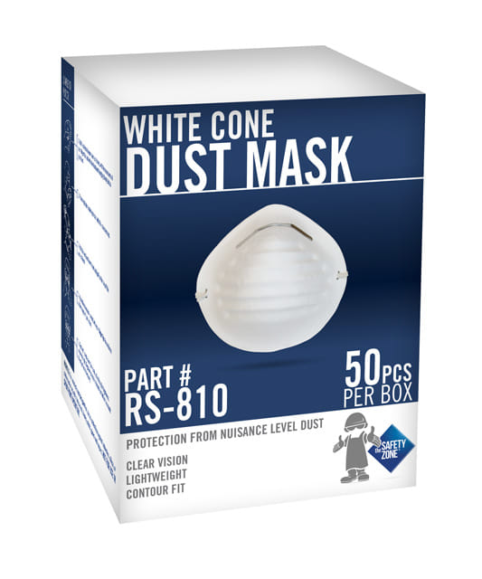 White Cone Dust Masks, Non-Rated Nuisance Level (50 per Box)